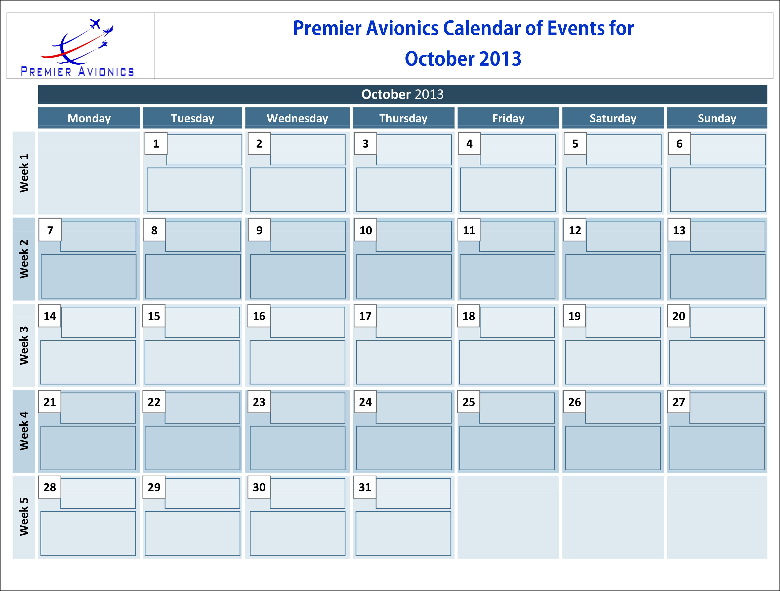June 2013 Calendar of Events